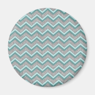 Aimant Huile d'argent et ZigZag Turquoise
