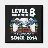 Aimant Huit 8ans Anniversaire Son garçon amusant Gamer 8e (Devant)