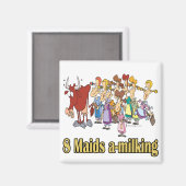 Aimant huit domestiques a-traite 8e jour noël (Recto/Verso)