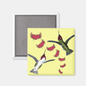 Aimant Humming Birds Grunge Hearts with Wings (Recto/Verso)