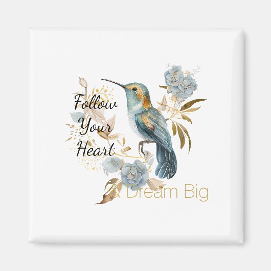 Aimant Hummingbird Hydrangea Flowers   (Devant)