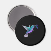 Aimant Hummingbird Purple Blue Ribbon Prévention du suici (Recto/Verso)