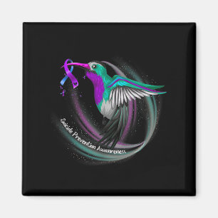 Aimant Hummingbird Purple Blue Ribbon Prévention du suici