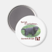 Aimant Humour à chiot du laboratoire de chocolat gras (Recto/Verso)