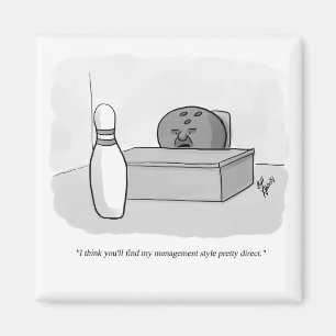 Aimant Humour de dessin animé sur la gestion et le leade