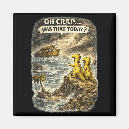 Aimant Humour de dinosaure chrétien Jésus conception de d (Devant)