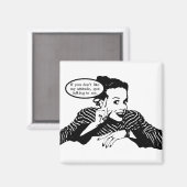 Aimant Humour de femme rétro (Recto/Verso)