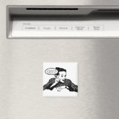 Aimant Humour de femme rétro (In Situ (Lave-vaisselle))