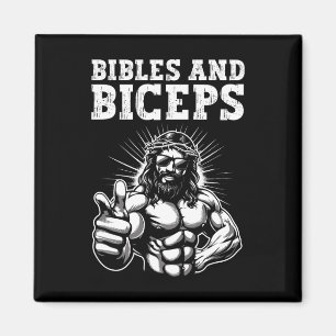 Aimant Humour de gym musculation fitness Bibles et biceps