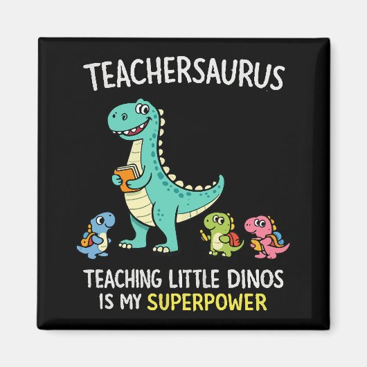 Aimant Humour de professeur Teachersaurus avec de petits (Devant)