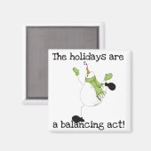 Aimant Humour de vacances Snowman (Recto/Verso)