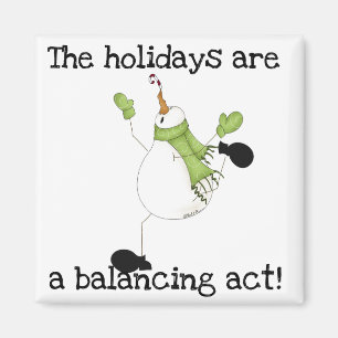 Aimant Humour de vacances Snowman