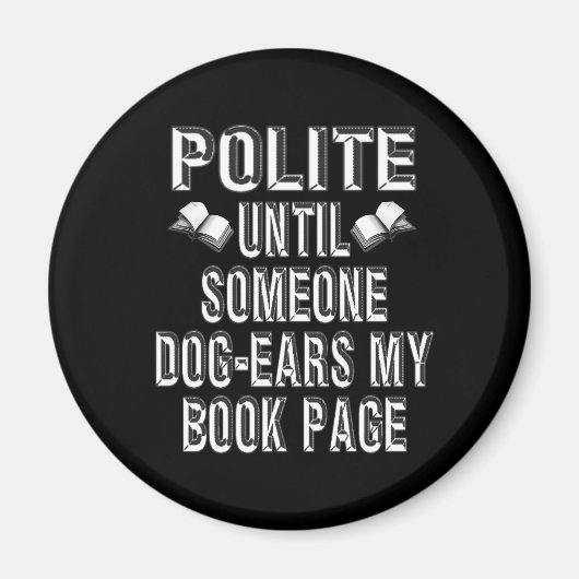 Aimant Humour des livres d'oreille de chien (Devant)