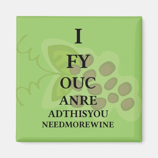 Aimant Humour du vin (Devant)