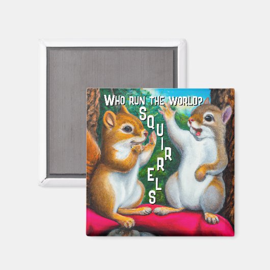 Aimant Humour écureuil | Amusant Réfrigérateur Art Relais (Recto/Verso)