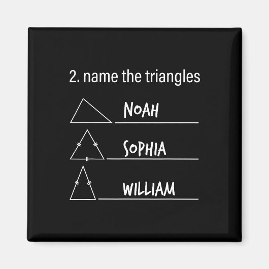 Aimant Humour Mathématique Nom Amusant Les Triangles Noé (Devant)