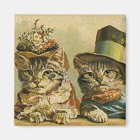 Humour vintage, Chats de mariée victorienne en Cas