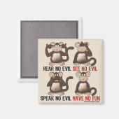 Aimant Humour Wise Monkeys (Recto/Verso)
