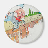 Aimant Humpty Dumpty assis sur un mur (Devant)