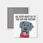 Aimant Hungry Black Labrador Food Tester (Recto/Verso)
