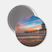 Aimant Huntington Beach Pier au coucher du soleil (Recto/Verso)
