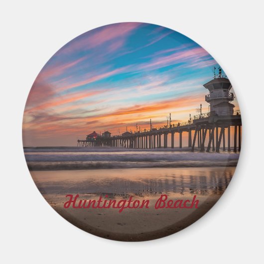 Aimant Huntington Beach Pier au coucher du soleil (Devant)