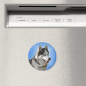 Aimant Husky Fridge Magnet Alaskan Sled Dog Magnet (In Situ (Lave-vaisselle))