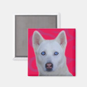 Aimant Husky Sibérien Blanc (Recto/Verso)