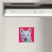 Aimant Husky Sibérien Blanc (In Situ (Lave-vaisselle))