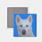 Aimant Husky Sibérien Blanc (Recto/Verso)