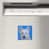Aimant Husky Sibérien Blanc (In Situ (Lave-vaisselle))