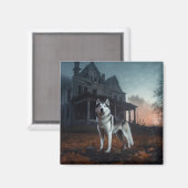 Aimant Husky sibérien Halloween Épouvantable (Recto/Verso)