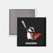 Aimant Huzzah Raccoon Knight Funny Sword Meme Quote  (Recto/Verso)