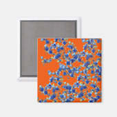 Aimant hydrangea orange et bleu (Recto/Verso)