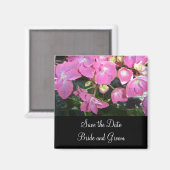 Aimant Hydrangea Rose Chaud - Enregistrez la Date (Recto/Verso)