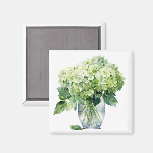 Aimant Hydrangea Vert   (Recto/Verso)