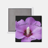 Aimant Hydrangea Violette de près Mariage (Recto/Verso)