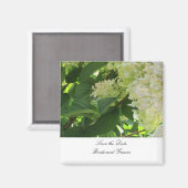 Aimant Hydrangeas Blancs Sauvegarder la Date (Recto/Verso)