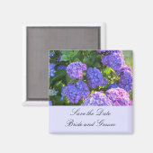 Aimant Hydrangeas bleues et violettes (Recto/Verso)