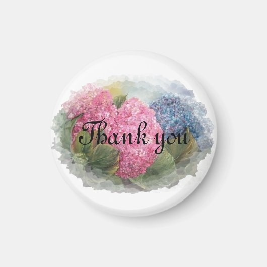 Aimant HYDRANGEAS cadeau de remerciement de mariage (Devant)
