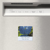 Aimant Hydrangée bleu doux Enregistrer la date (In Situ (Lave-vaisselle))
