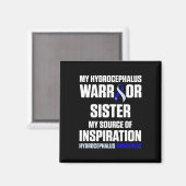 Aimant Hydrocéphalie Survivor Sister Awareness Guerrier 3 (Recto/Verso)