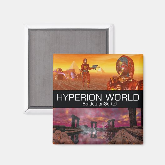 Aimant HYPERION SCIENCE MONDIALE FICTION Scifi (Recto/Verso)