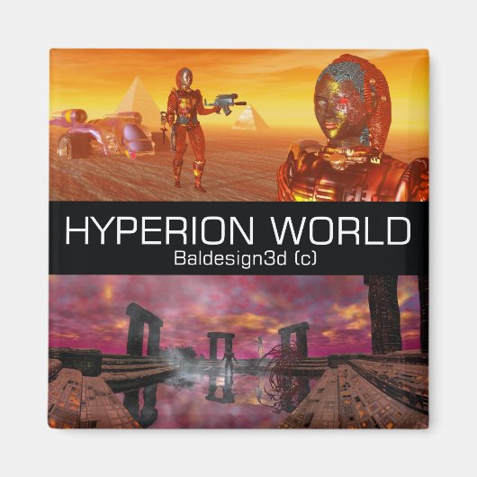 Aimant HYPERION SCIENCE MONDIALE FICTION Scifi (Devant)
