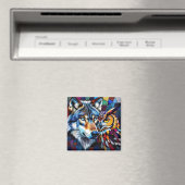 Aimant Hyperreaslistic Wolf and Owl (In Situ (Lave-vaisselle))