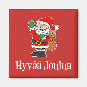 Aimant Hyvaa Joulua Père Noël finlandaise de Noël (RED)
