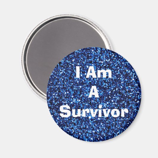 Aimant I Am a Survivor Affirmation Blue Magent (Recto/Verso)
