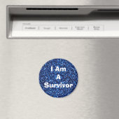 Aimant I Am a Survivor Affirmation Blue Magent (In Situ (Lave-vaisselle))