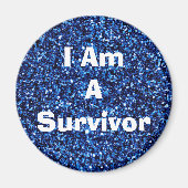 Aimant I Am a Survivor Affirmation Blue Magent (Devant)