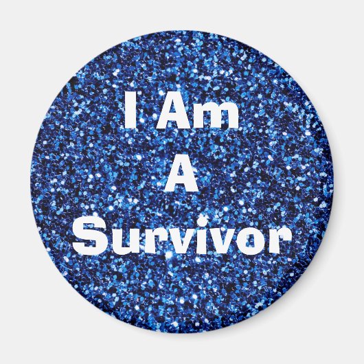 Aimant I Am a Survivor Affirmation Blue Magent (Devant)
